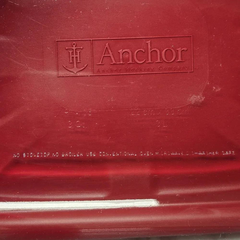 Anchor Hocking Glass‎ Bakeware Set 2 Piece Rectangular Baking Dishes w/ Red Lids